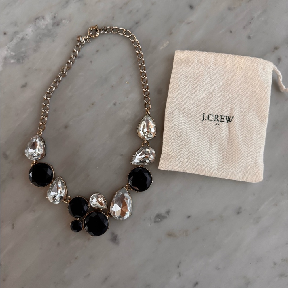 J. Crew Elegant Navy and clear stone Necklace